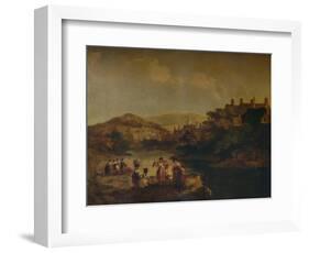 Women Washing Clothes in a Welsh Stream, 1790-Julius Caesar Ibbetson-Framed Giclee Print