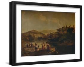 Women Washing Clothes in a Welsh Stream, 1790-Julius Caesar Ibbetson-Framed Giclee Print