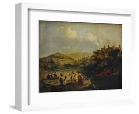 'Women Washing Clothes in a Welsh Stream', 1790-Julius Caesar Ibbetson-Framed Giclee Print