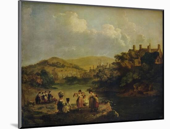 'Women Washing Clothes in a Welsh Stream', 1790-Julius Caesar Ibbetson-Mounted Giclee Print