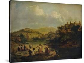 'Women Washing Clothes in a Welsh Stream', 1790-Julius Caesar Ibbetson-Stretched Canvas