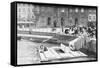 Women Washing Clothes in Canal-null-Framed Stretched Canvas