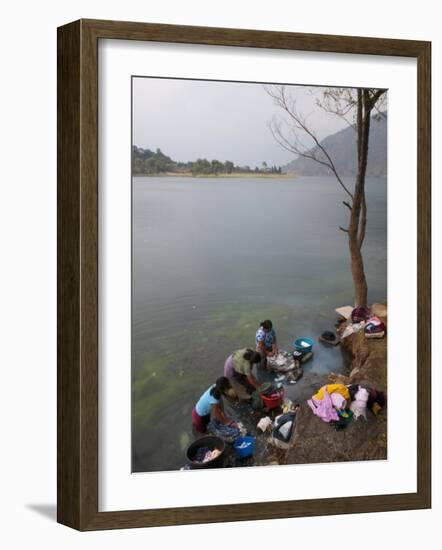 Women Washing Clothes, San Lucas Toliman, Lake Atitlan, Guatemala, Central America-Sergio Pitamitz-Framed Photographic Print