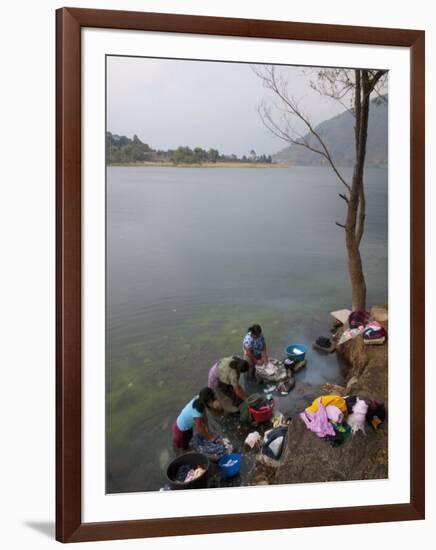 Women Washing Clothes, San Lucas Toliman, Lake Atitlan, Guatemala, Central America-Sergio Pitamitz-Framed Photographic Print