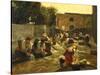 Women Washing in River-Filippo Palizzi-Stretched Canvas