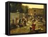 Women Washing in River-Filippo Palizzi-Framed Stretched Canvas