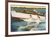 Women Waterskiing by Motorboat-null-Framed Art Print