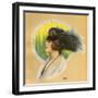 Women Wearing an Ostrich Feather Hat 1923-null-Framed Art Print