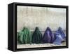 Women Wearing Burquas Wait to be Received at a Clinic-null-Framed Stretched Canvas