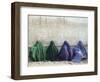 Women Wearing Burquas Wait to be Received at a Clinic-null-Framed Photographic Print