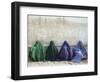 Women Wearing Burquas Wait to be Received at a Clinic-null-Framed Photographic Print