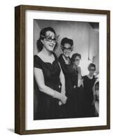 Women Wearing Fancy Eyeglasses Worn at St. Luke's Fashion Show-null-Framed Photographic Print