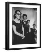 Women Wearing Fancy Eyeglasses Worn at St. Luke's Fashion Show-null-Framed Photographic Print