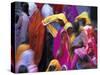 Women Wearing Saris, Pushkar, Rajasthan, India-Peter Adams-Stretched Canvas