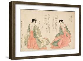 Women Wearing Two Court Costumes, 1801-Kikukawa Eizan-Framed Giclee Print