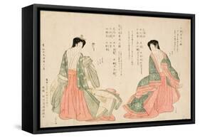 Women Wearing Two Court Costumes, 1801-Kikukawa Eizan-Framed Stretched Canvas