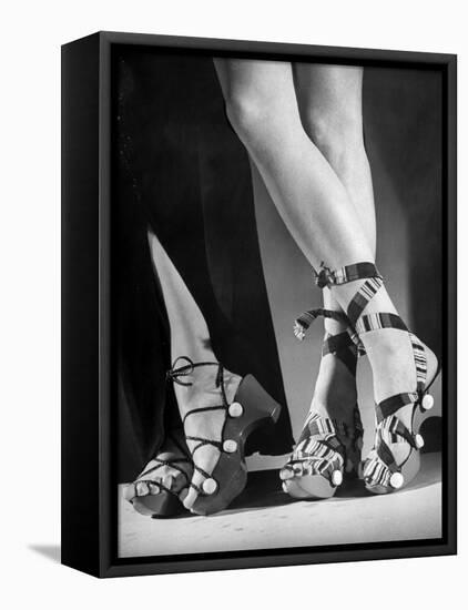 Women Wearing Unrationed Shoe Soles During the War-Nina Leen-Framed Stretched Canvas