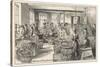 Women Weighing Chocolate and Filling Packets in the Fry's Chocolate Factory in Bristol-null-Stretched Canvas