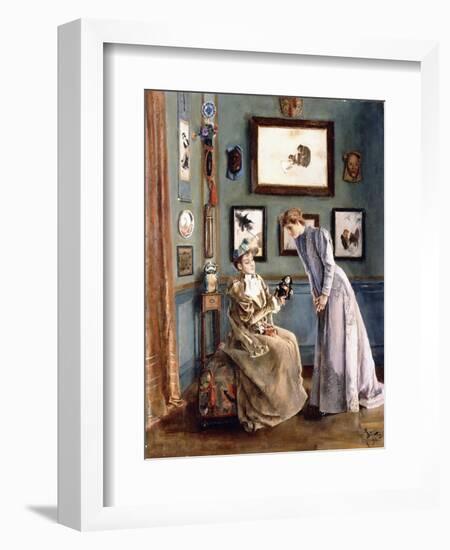 Women with a Japanese Doll, 1894-Alfred Emile L?opold Stevens-Framed Giclee Print