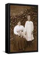 Women with American Eskimo-null-Framed Stretched Canvas