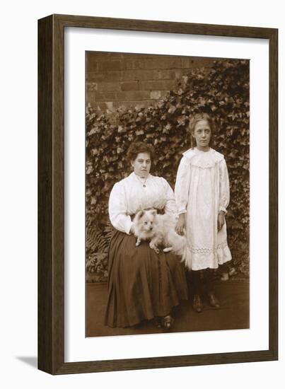Women with American Eskimo-null-Framed Photographic Print