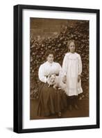 Women with American Eskimo-null-Framed Photographic Print