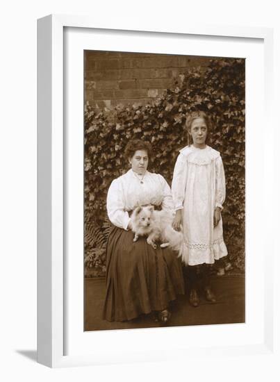 Women with American Eskimo-null-Framed Photographic Print