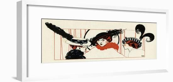 Women with Feathered Hats 1913-Paul Meras-Framed Art Print