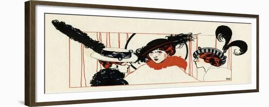 Women with Feathered Hats 1913-Paul Meras-Framed Premium Giclee Print