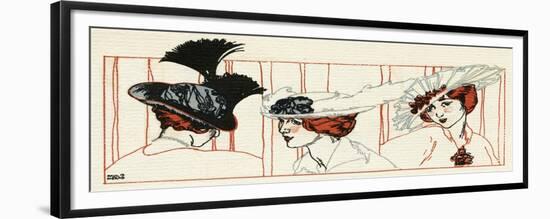 Women with Feathered Hats 1913-Paul Meras-Framed Premium Giclee Print