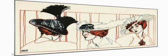 Women with Feathered Hats 1913-Paul Meras-Mounted Premium Giclee Print