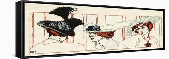 Women with Feathered Hats 1913-Paul Meras-Framed Stretched Canvas