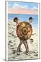 Women with Parasol on Beach, Stuart, Florida-null-Mounted Art Print