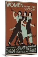 Women Work for Victory Poster-null-Mounted Giclee Print