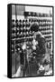 Women Worker in Safety Goggles Doing Acetylene Welding on Cylinder Water Jacket in Factory-null-Framed Stretched Canvas