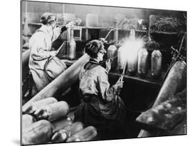 Women Workers Welding and Making Bombs in a Bomb Factory During World War I-Robert Hunt-Mounted Photographic Print