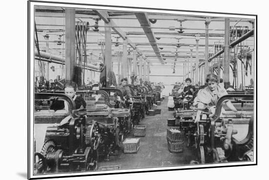 Women Working in a Lancashire Cotton-Mill-null-Mounted Art Print