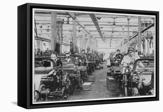 Women Working in a Lancashire Cotton-Mill-null-Framed Stretched Canvas