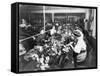 Women Working in a Teddy Bear Factory Photograph-Lantern Press-Framed Stretched Canvas