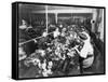 Women Working in a Teddy Bear Factory Photograph-Lantern Press-Framed Stretched Canvas