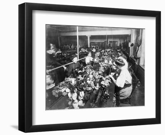 Women Working in a Teddy Bear Factory Photograph-Lantern Press-Framed Art Print