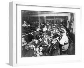 Women Working in a Teddy Bear Factory Photograph-Lantern Press-Framed Art Print