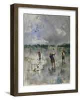 Women Working in Rice Fields, 1896-Pompeo Mariani-Framed Giclee Print