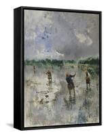 Women Working in Rice Fields, 1896-Pompeo Mariani-Framed Stretched Canvas