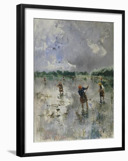 Women Working in Rice Fields, 1896-Pompeo Mariani-Framed Giclee Print