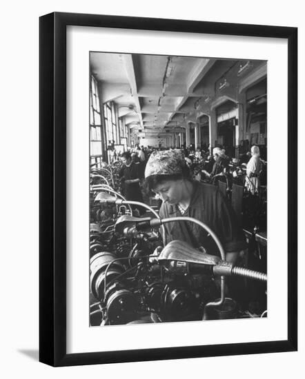 Women Working in the Watch Factory no.2 in Moscow-James Whitmore-Framed Photographic Print