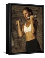 Women Working Out with Hand Wieghts, New York, New York, USA-Paul Sutton-Framed Stretched Canvas