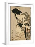 Women Works as a Hairdresser on Another Woman-null-Framed Art Print