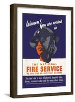 Women! You Are Needed in the National Fire Service-George Gibbons-Framed Art Print