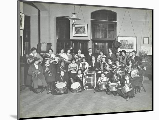 Womens Brass Band, Cosway Street Evening Institute for Women, London, 1914-null-Mounted Photographic Print